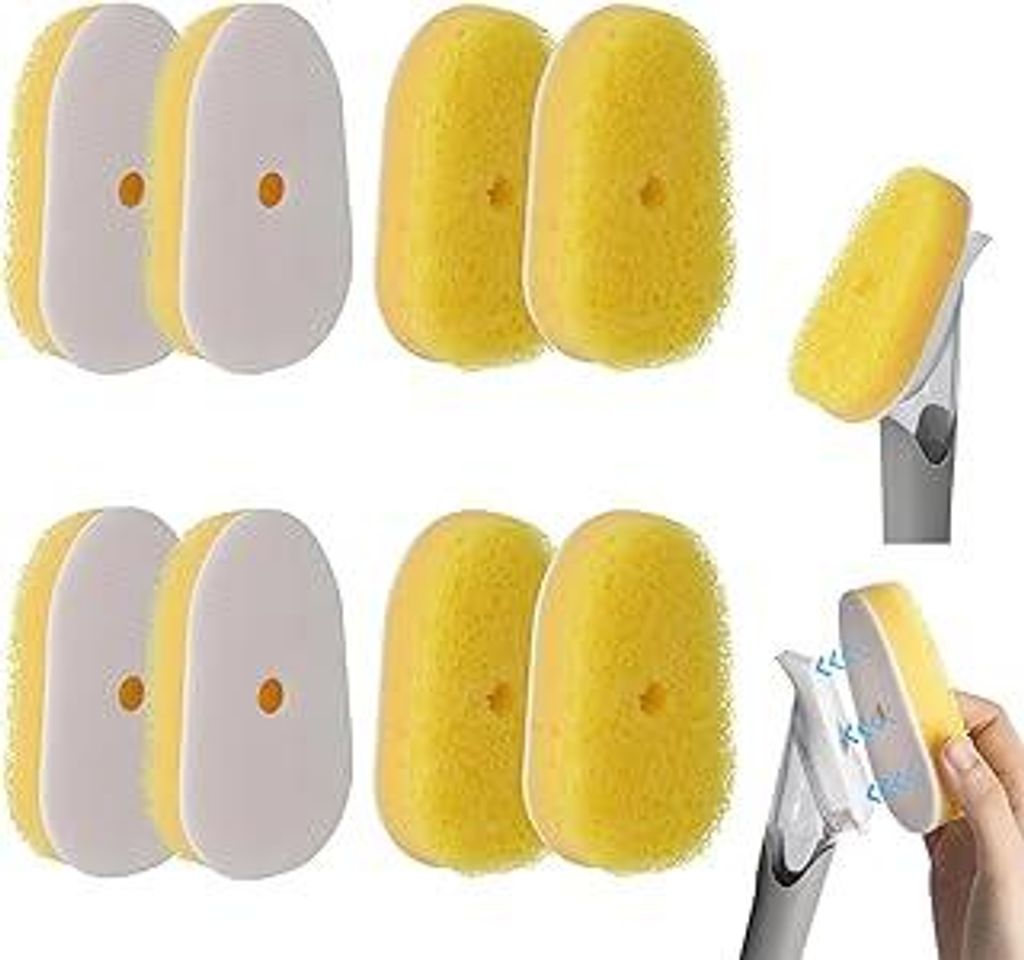 8er-Pack Spülschwamm-Nachfüllpackungen, kompatibel mit Scrub Daddy Dish Wand, Ersatzschwammköpfe für Scrub Daddy-Schwämme, kratzfreie Scheuerp...