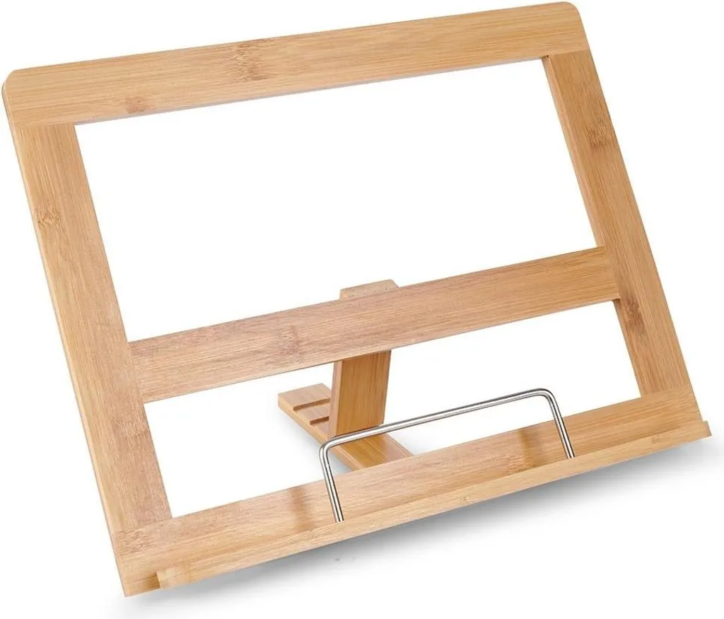 Supporto Tablet e Ricettari in Bambù - Design Regolabile Ergonomico
