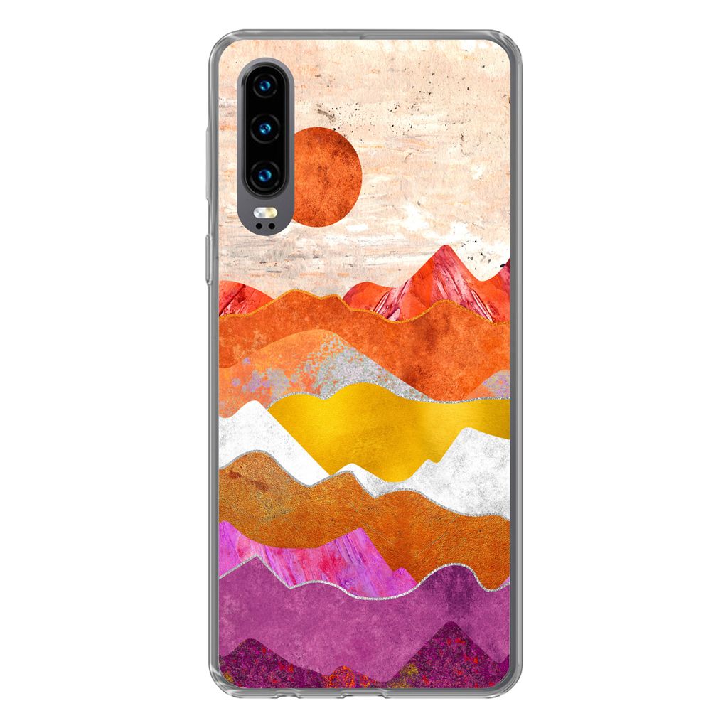 MuchoWow Handyhülle Schutzhülle Hülle für Huawei P30 Lesbisch - Stolz - Marmor Silikon Softcase Handy Hülle - Kartenbesitzer