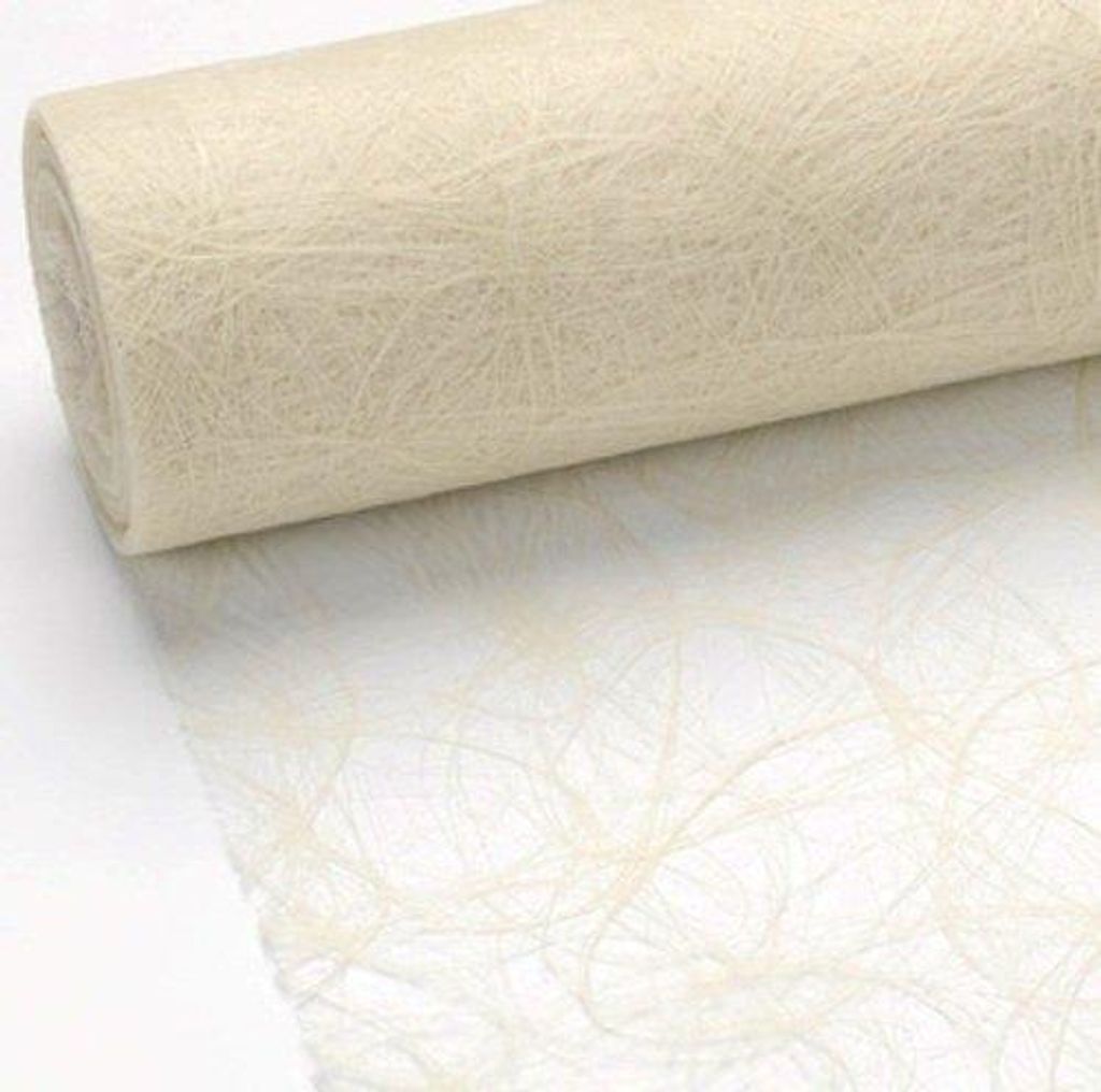 25 m x 20 cm Sizoweb Vlies Original Tischband Tischläufer Creme Champagner für Hochzeit, Kommunion, Taufe, Weihnachten ...