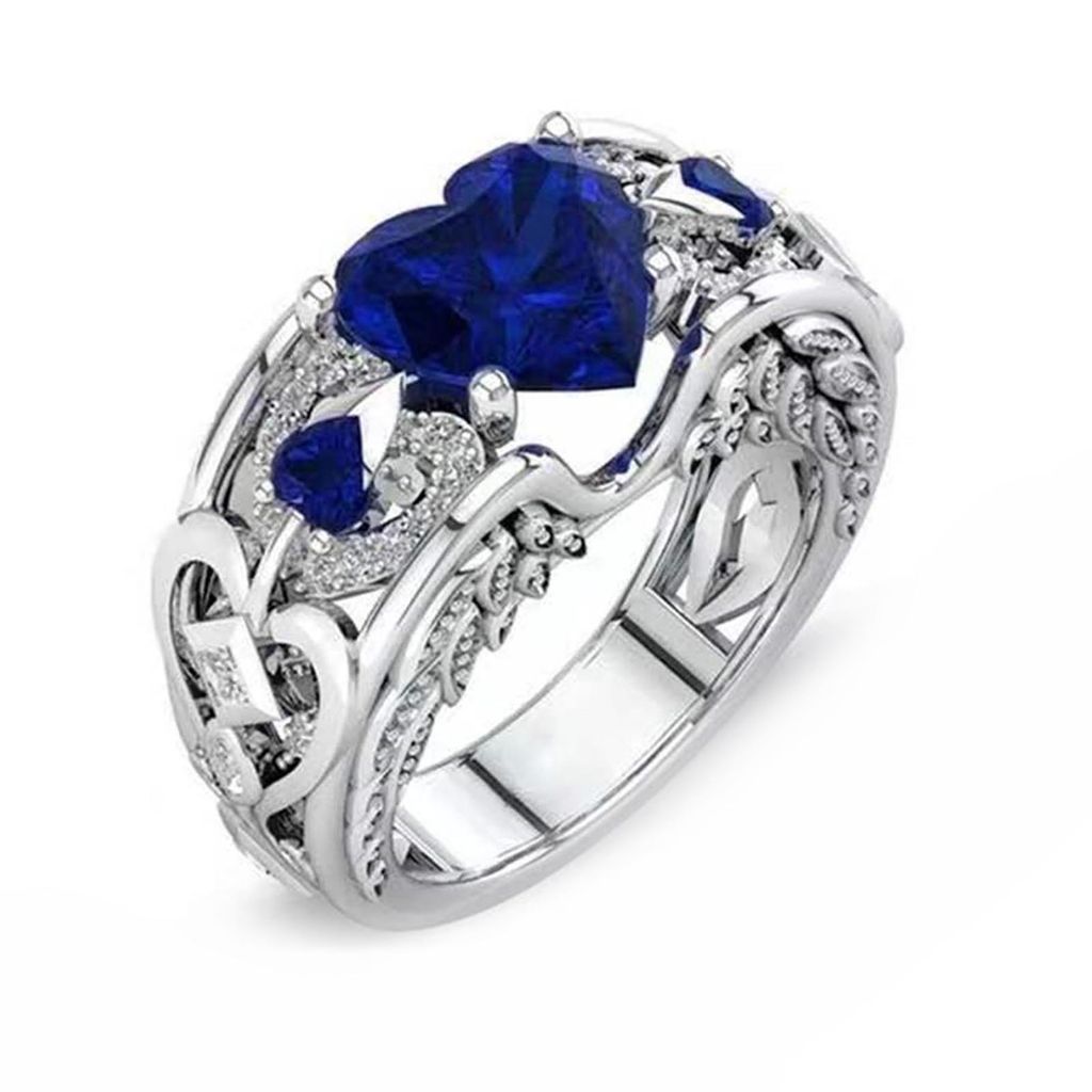 Frauen Ring aushöhlen Herz Schmuck Galvanik Mode Aussehen Fingerring für Hochzeit