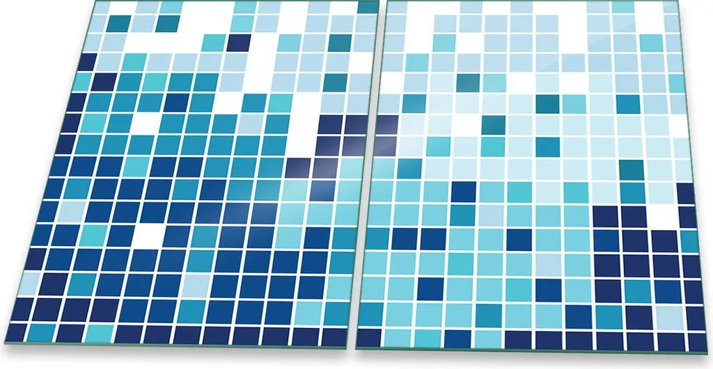 Piastra Copertura Piano Cottura Ceramica 2 Pezzi 2x40x52 Blu Astratto