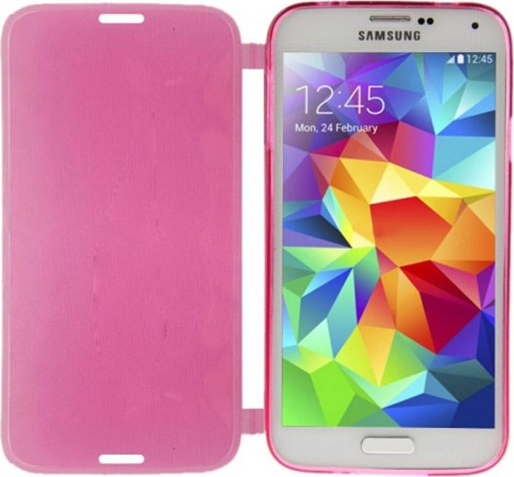 Handyhülle Flip Quer für Handy Samsung Galaxy S5 / S5 Neo Pink