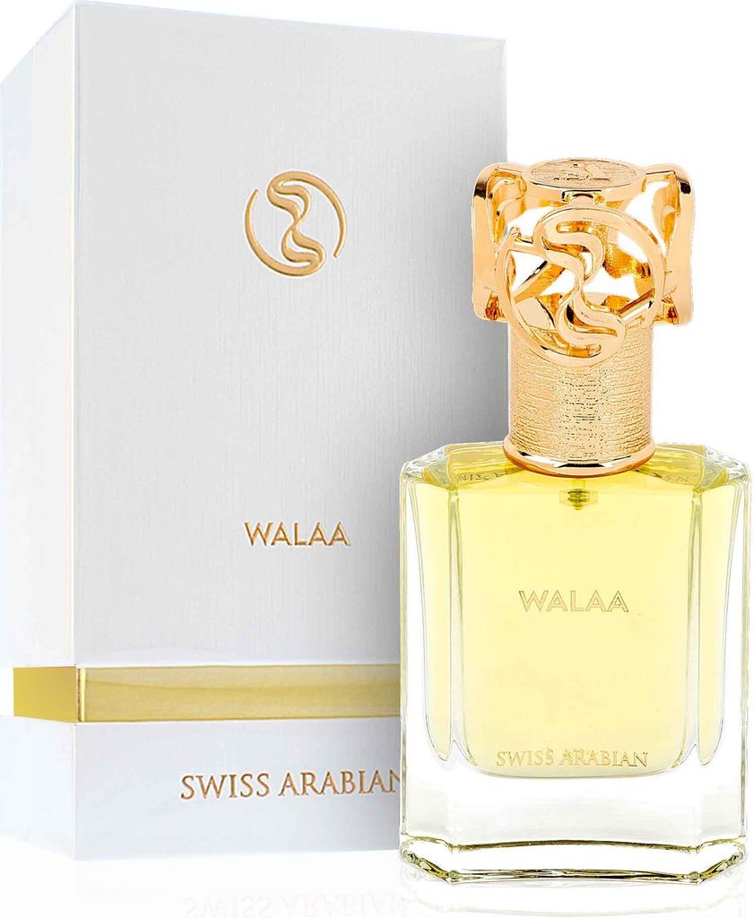 A perfume bottle and its box are displayed against a white background.