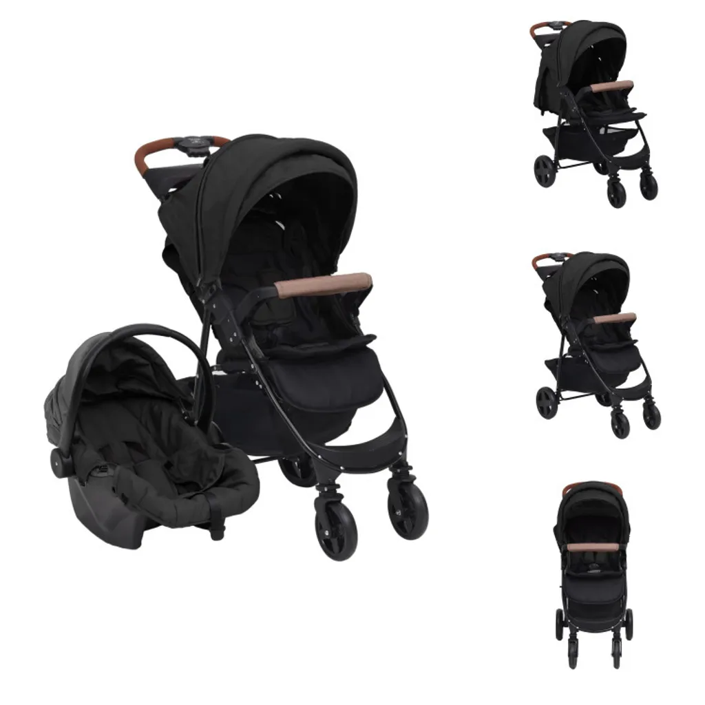 Poussette Trio Combinée 3 en 1 Anthracite - Système de Voyage Évolutif