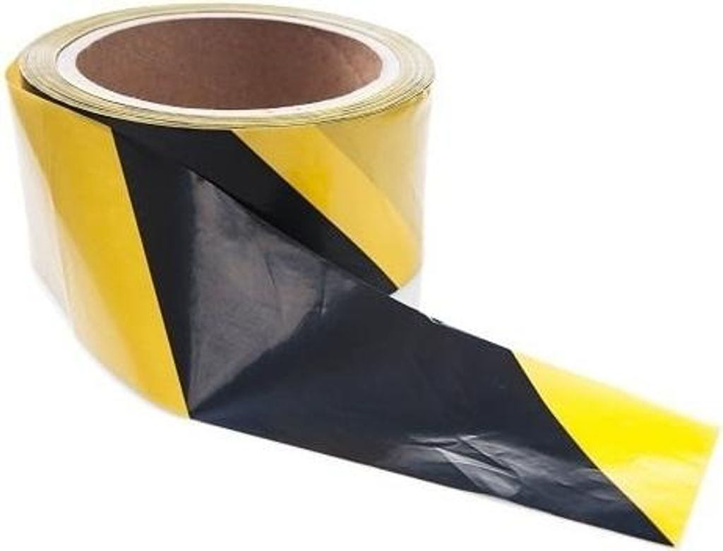 Zaunband 100 m gelb-schwarz 75 mm Warnband für Baustellen