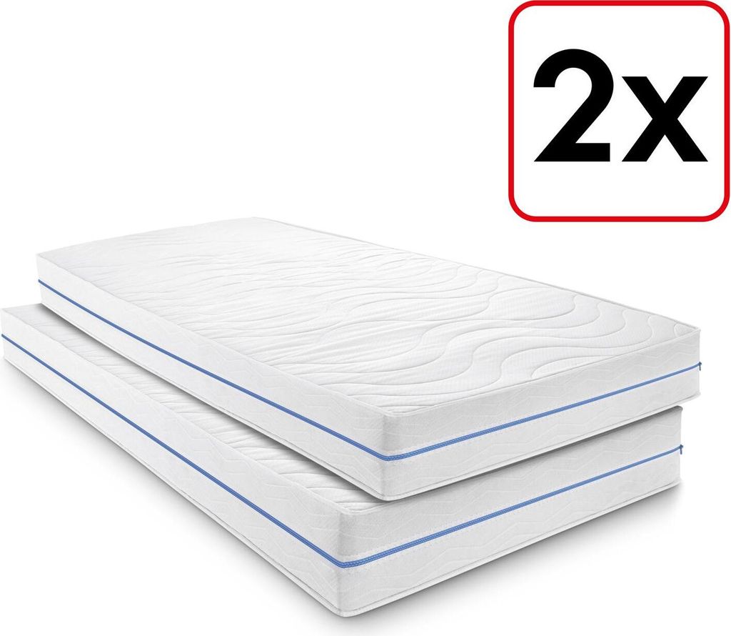 Doppelpack ergonomische Matratze 90x200 cm 7-Zonen Supportho Premium, Höhe 18 cm, Härtegrad H2/H3, Twin-Set