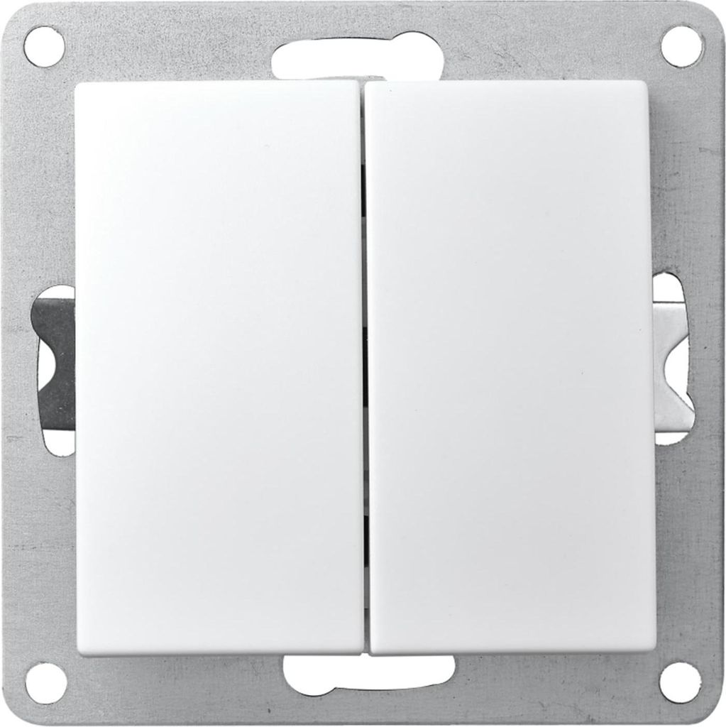 Serien-Schalter McPower "Cup", 2-fach, 250V/10A, UP, weiß, Produktbild 