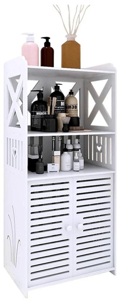 Eck-Aufbewahrungsschrank - Schrank - 90x40x25 cm - Selbstmontage - Für Bad/Wohnzimmer/Küche - Weiß