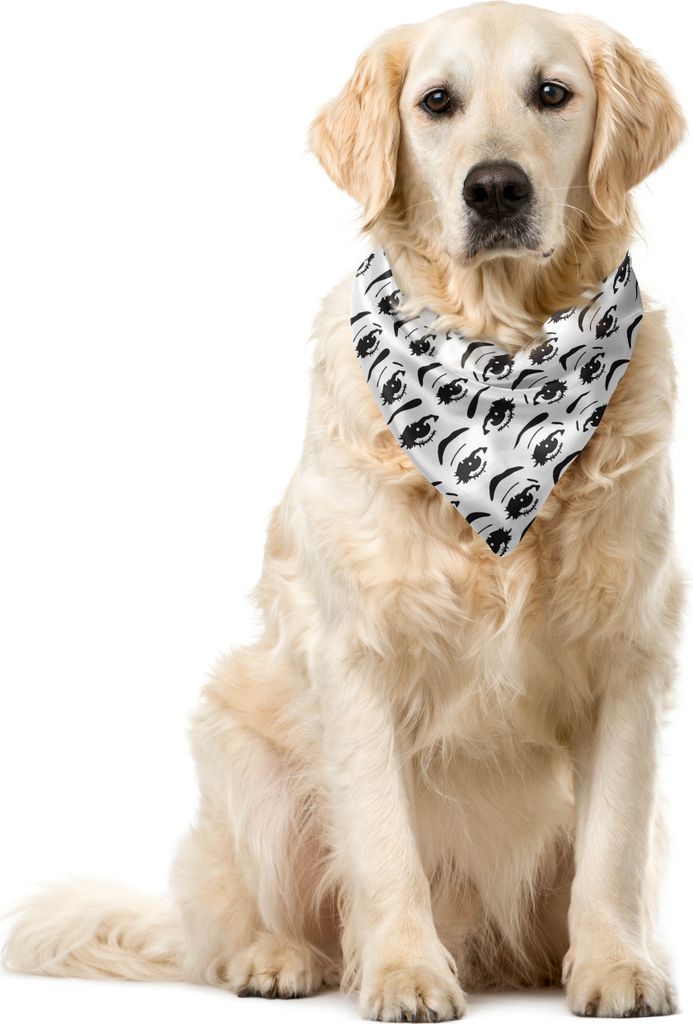 ABAKUHAUS Augen Haustier Bandana, Monochrome Verschiedene Frauenaugen, 40x40 cm, Schwarz und weiß