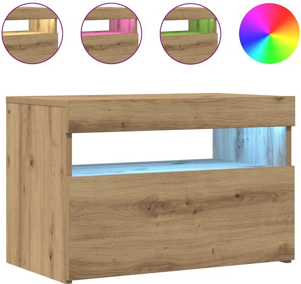 Porta TV LED RGB Rovere Artisan | Mobile 60x35x40 Design Industriale