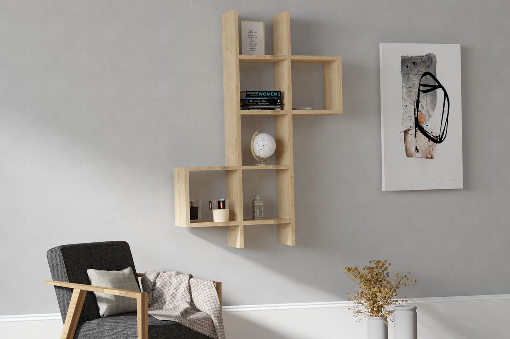 Skye Decor, Keno- Keno PUQ, Saphir, Wandregale, 125x78,6x20 cm, 100% Melaminbeschichtete Partikelplatte