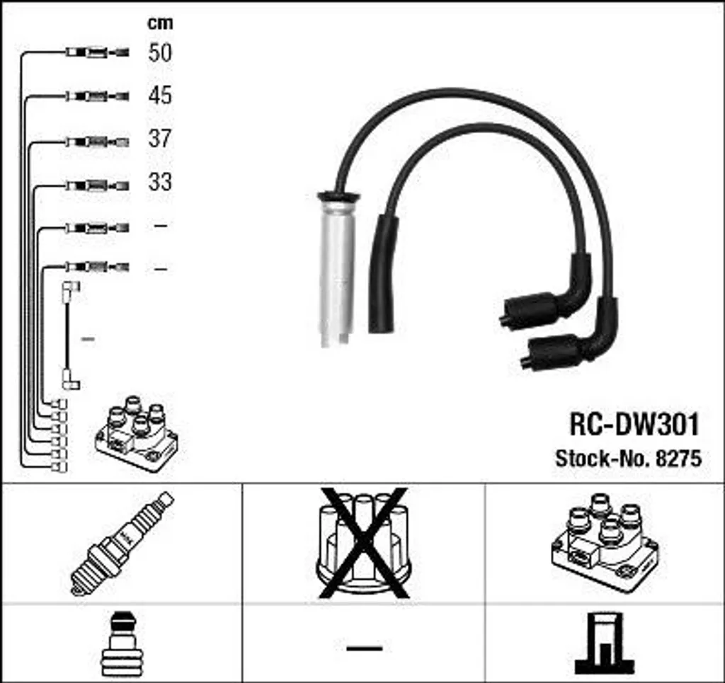 Set di cavi candela NGK 8275 - 2
