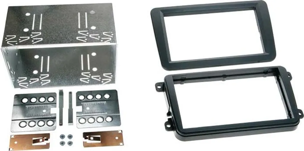 Adaptateur de façade 2-DIN pour Seat Skoda VW noir - Cadre autoradio