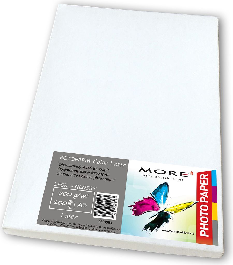 Fotopapír lesk. oboustran. kompatibilní s A3; 200g/m2; kompatibilní s laser t.;100ks