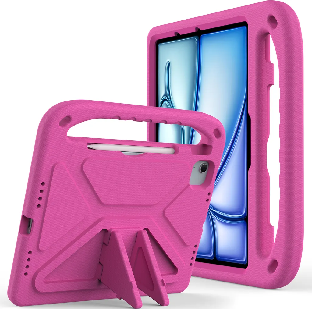 Custodia iPad Air 11 M2 2024 per Bambini: Cover EVA Rosa Antiurto