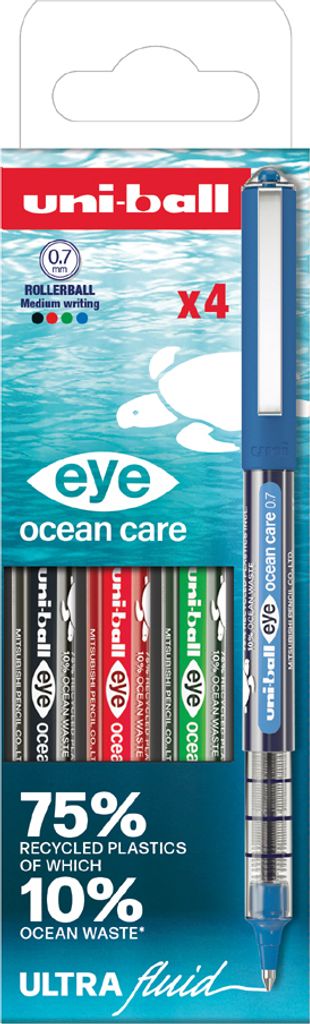 uni-ball Tintenroller eye ocean care 0.7 4er Etui Produktbild 