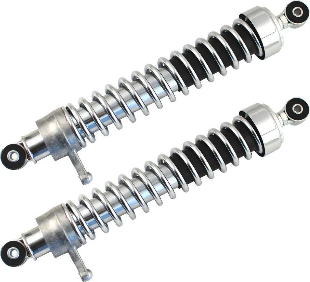 Kit jambe de suspension complète chrome 380mm rallongé ressort 8mm