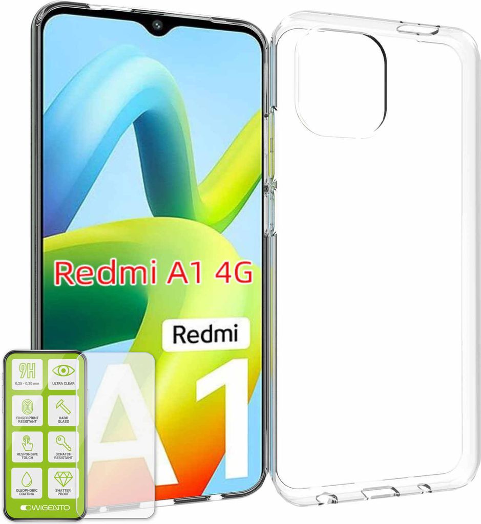 Für Xiaomi Redmi A2 / A1 Silikon Hülle + H9 Glas Handy Produktbild 