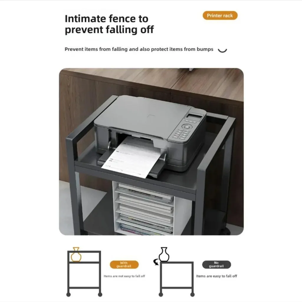 Support d'imprimante mobile pour bureau - Rangement tour PC sous table - 6
