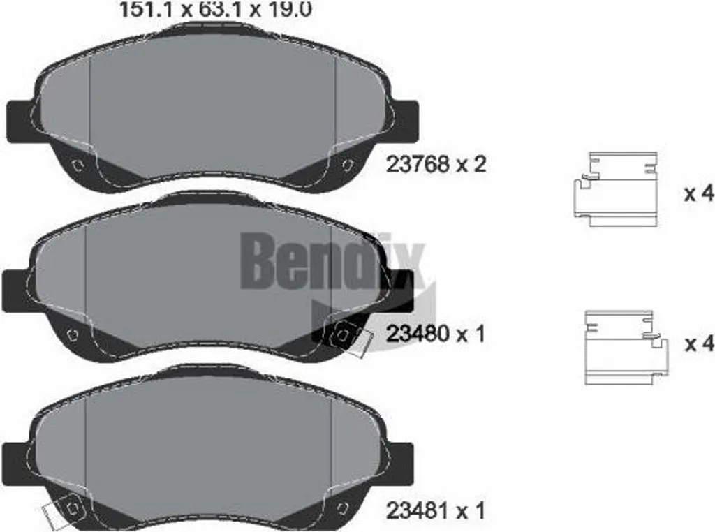 Plaquettes de frein BENDIX BPD1319 pour Avensis et Corolla OE 0446505130