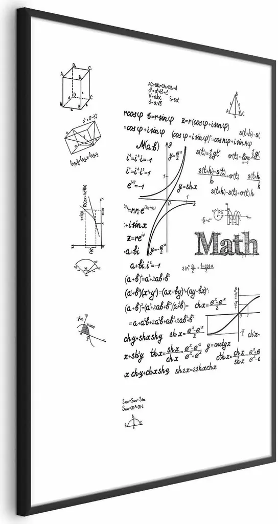 Poster Matematica 60x90 cm con Cornice Nera e Passepartout Elegante