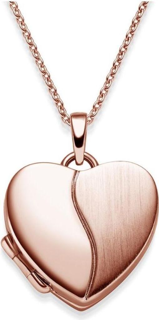 Damenkette Herz Medaillon Romantic 925 Silber Rosegold Produktbild 