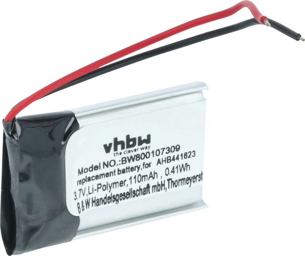 vhbw Akku Ersatz für Sony 381424, AHB441623 für MP3-Player Musik Player (110 mAh, 3,7 V, Li-Polymer)