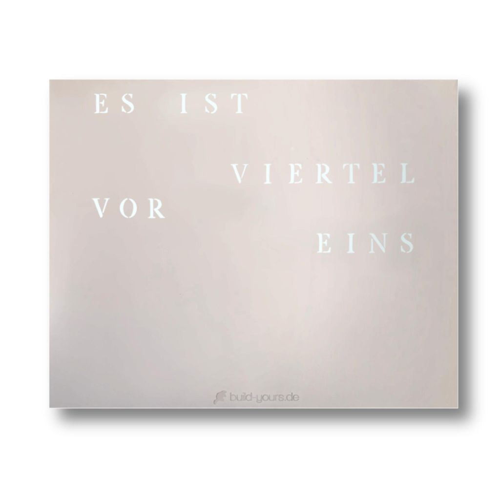 WordClock Jupiter Plain Gray - elegante Wortuhr in Deutsch Produktbild 
