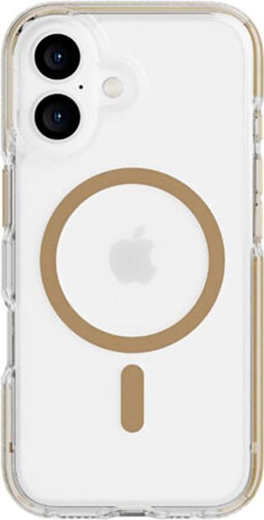 Tech21 EvoCrystal, Cover, Apple, iPhone 16, 15,5 cm (6.1"), Gold, Transparent