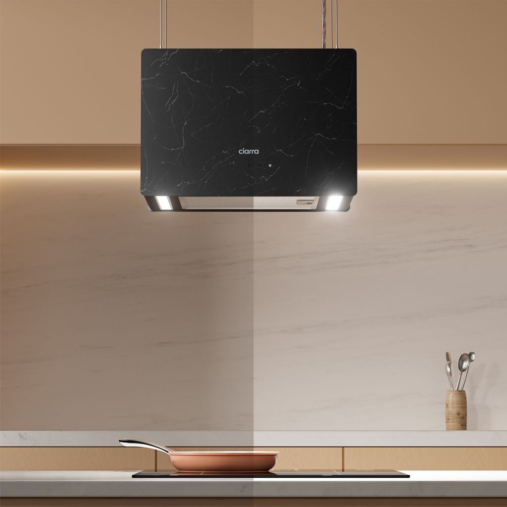CIARRA Pinnacle Serie A+++ 700m³/h Ash Concrete Inselhaube Produktbild 3
