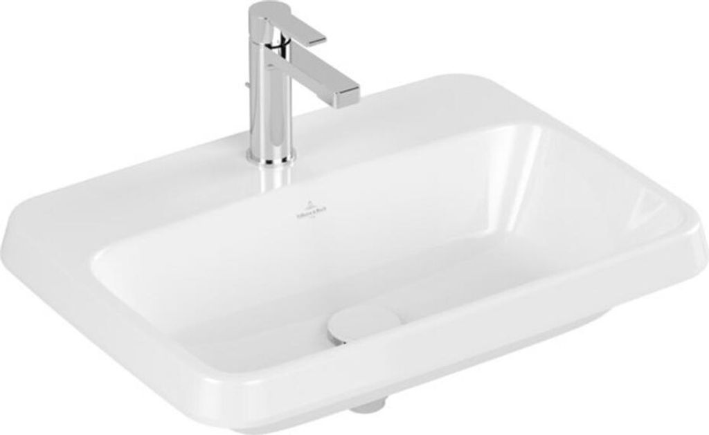 V&B Einbauwaschbecken Architectura 60x45cm, m HL, m ÜL, 1 Hahnl., o. ÜL, we