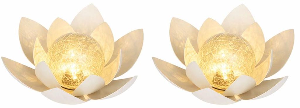 2er Set LED Solarleuchte, Lotusblume, D 27,6 cm Produktbild 