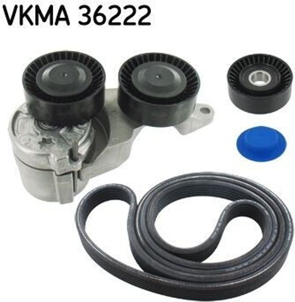 SKF VKMA 36222 Keilrippenriemensatz OE 30637071 kompatibel mit S60, S80, V70, XC70, XC90
