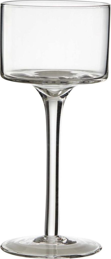 Teelichthalter Kerzenglas auf Fuß COPPA H. 20cm Ø 9cm Glas klar Rudolph Keramik