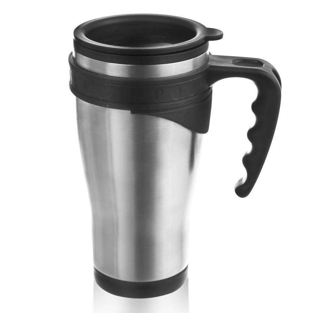 ORION Thermobecher aus Stahl Isolierbecher mit Griff 0,45l Thermosflasche