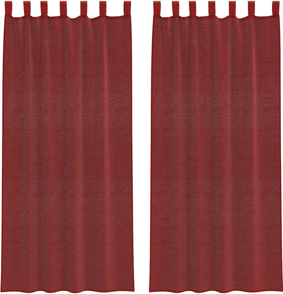Voile Vorhänge mit Stangentaschen 2 Stk. Weinrot