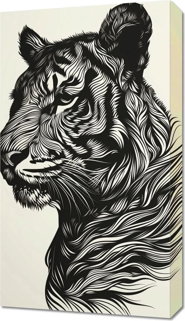 Quadro su Tela Il fischio del tigre 40x70 - Riproduzione d'Arte
