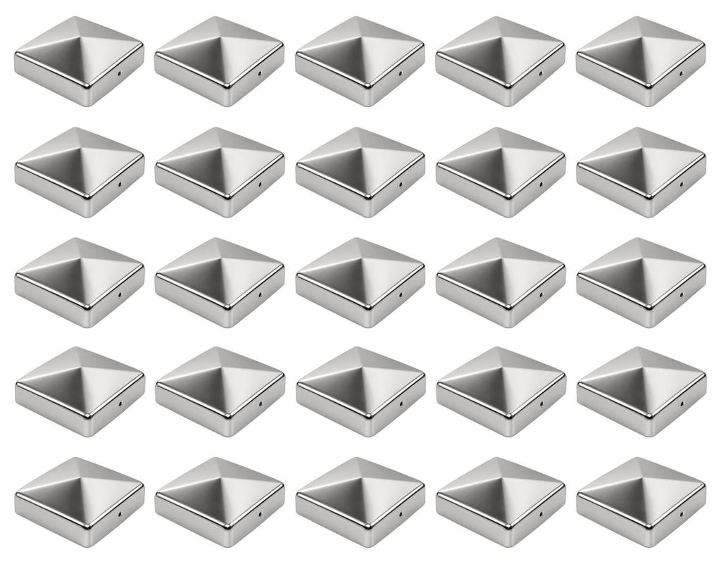 25x Pfostenkappe Edelstahl 101 mm Pyramide Abdeckkappe für Produktbild 