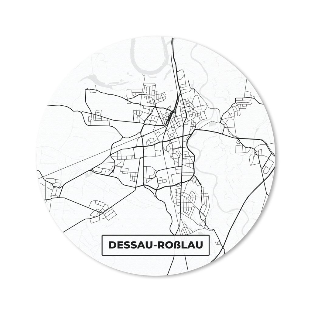 MuchoWow Mauspad Mousepad Dessau-Roßlau - Karte - Stadtplan - Wegbeschreibung 40x40 cm - Mousepads - Maus Mat - Pad - Mausunterlage - Schreibtis...