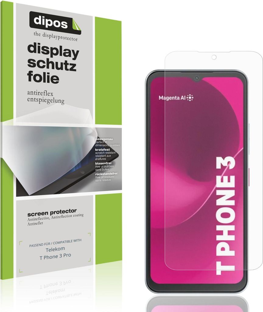 4x Schutzfolie für Telekom T Phone 3 Pro matt Displayschutzfolie Folie Display Schutz dipos