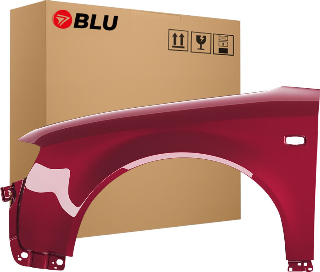 BLU Kotflügel Passend für Audi A4 B6 LZ3Q Links Rot MerlotRot | 2000-2004 | Vorderseite Vorne | Lackiert | Einbaufertig