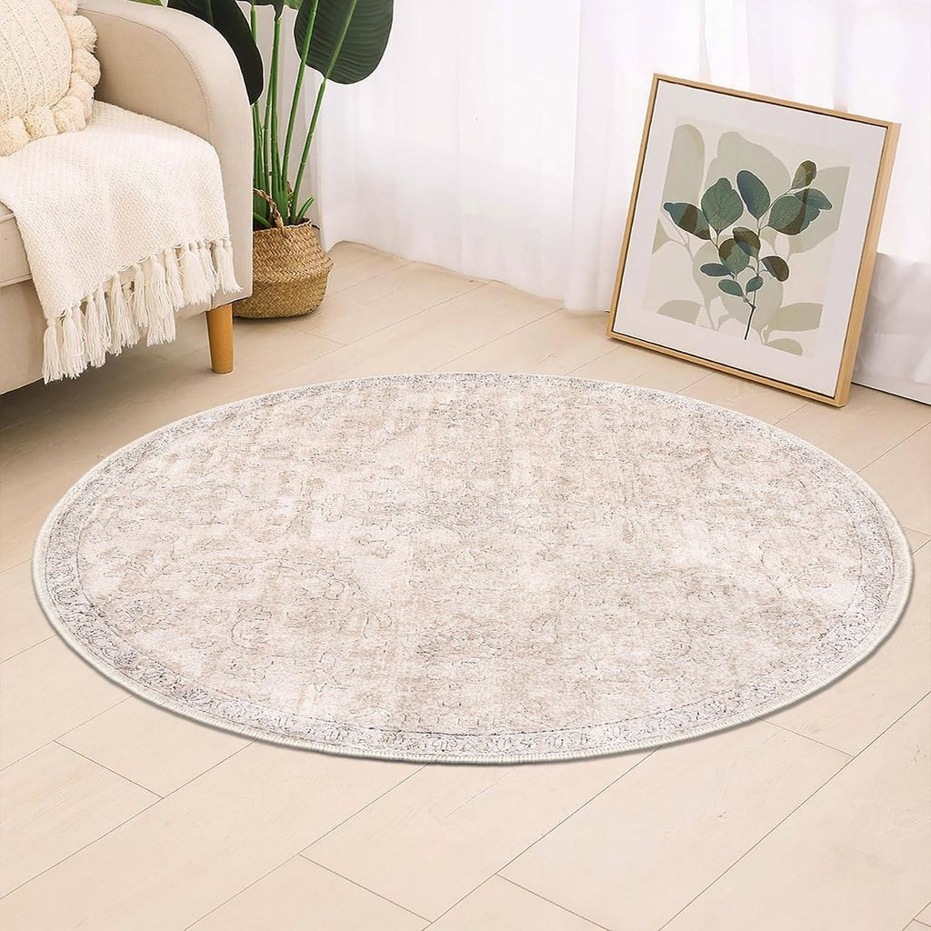 Conceptum Hypnose, Kece-Fr21, Teppich, Beige, 100 % POLYESTER, 120 x 120 cm