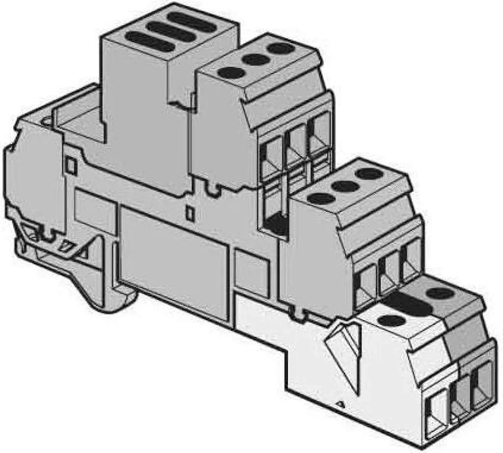 Borne de raccordement d'installation étagée 17.8 mm pour rail DIN PE N L