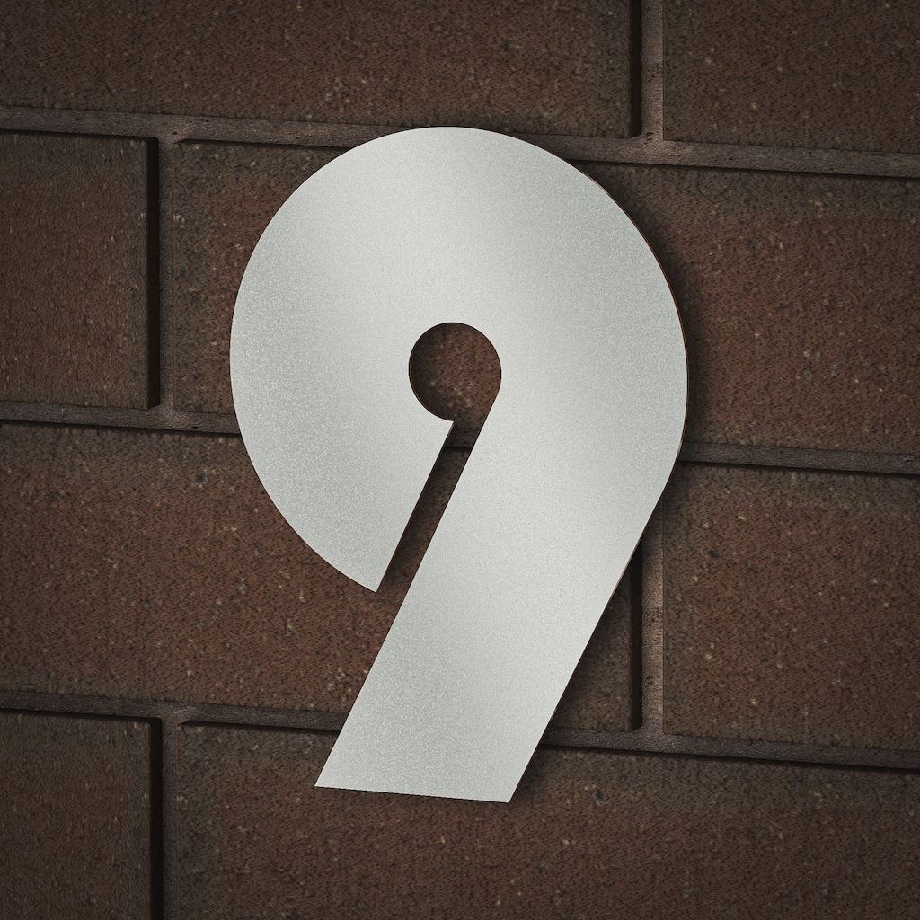 Hausnummer Zahlen Ziffern Türnummer Hausnr Hausnummern Edelstahl KÖNIGSPROD, Abstandshalter angeschweißt (2), 9