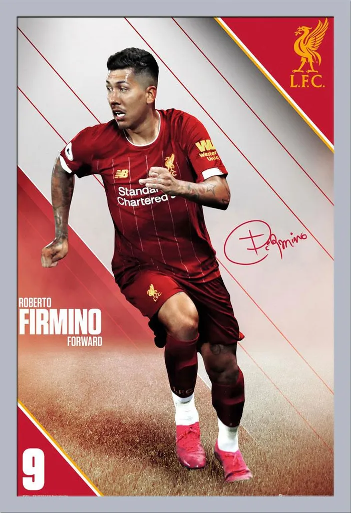 Regalo Liverpool FC: Poster Firmino 19/20 Incorniciato Shinsuke Silver