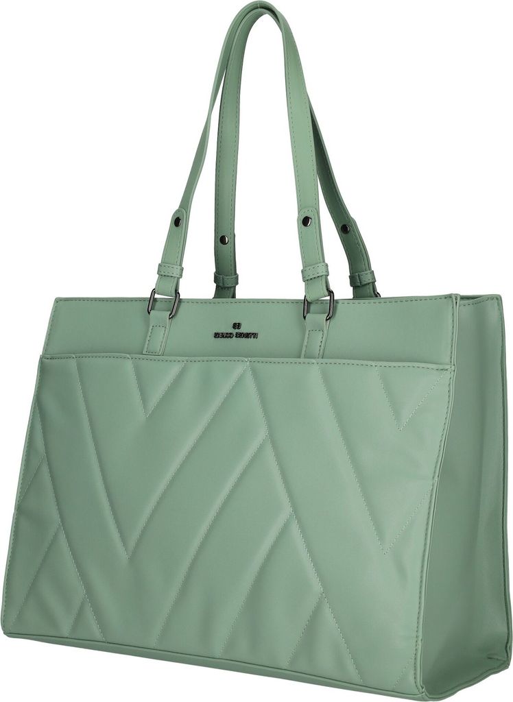 Große Damen Tasche Schultertasche Bag Leder Optik Handtasche Grün