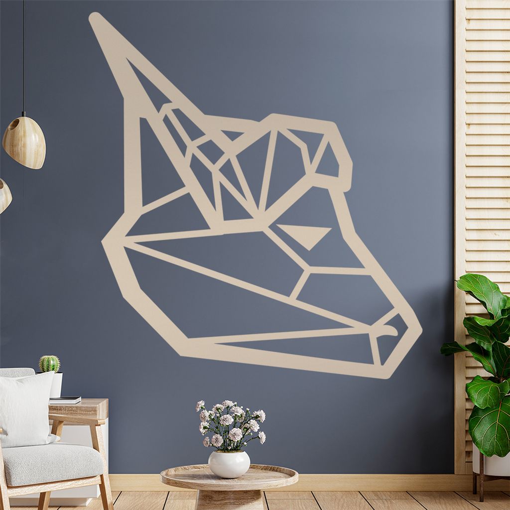 Wasserbüffel Polygon Wandtattoo Wandaufkleber Wall Sticker - Dekoration, Küche, Wohnzimmer, Schlafzimmer, Badezimmer