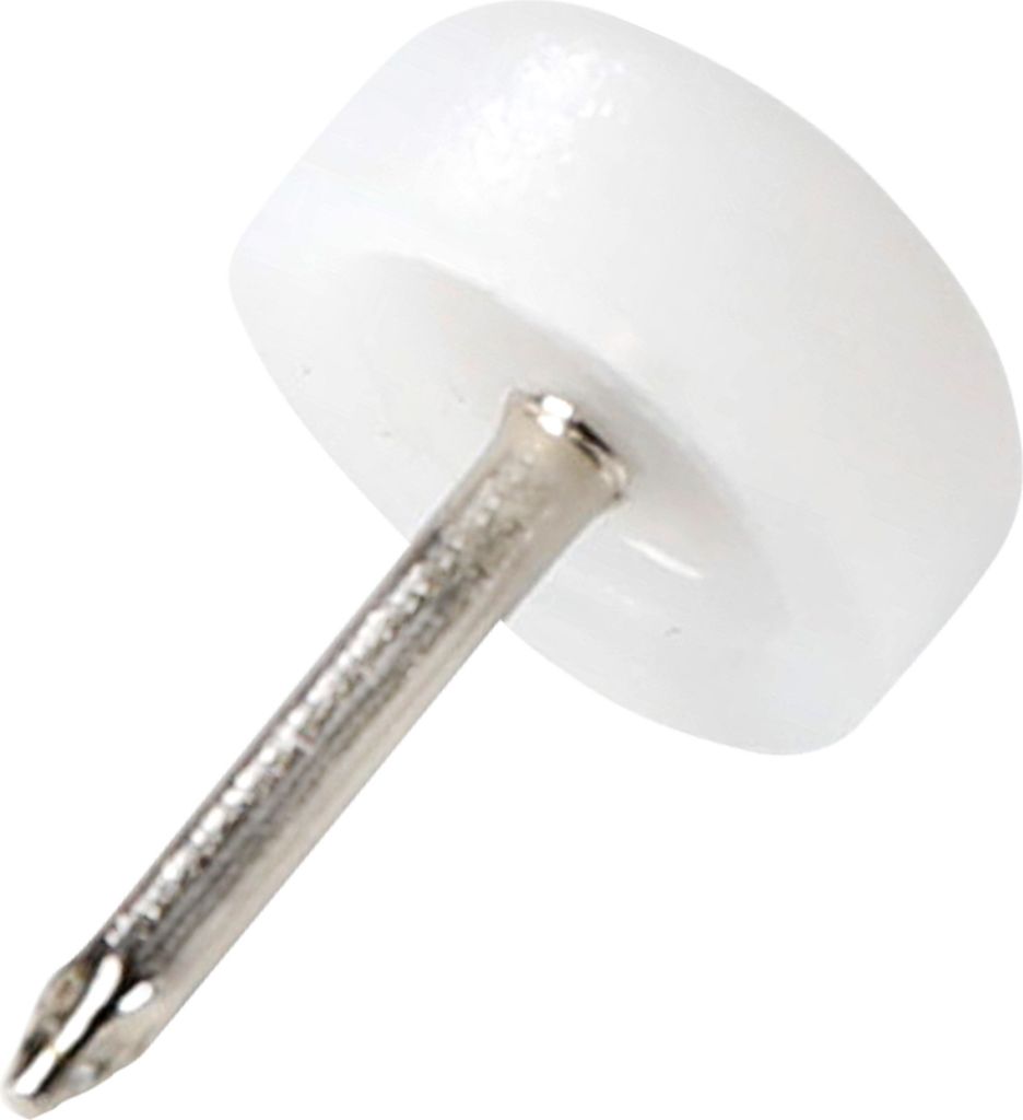 Adsamm | 32 x Kunststoffgleiter mit Nagel | Ø 13 mm | Weiß | rund | Möbelgleiter mit Stift in von Adsamm