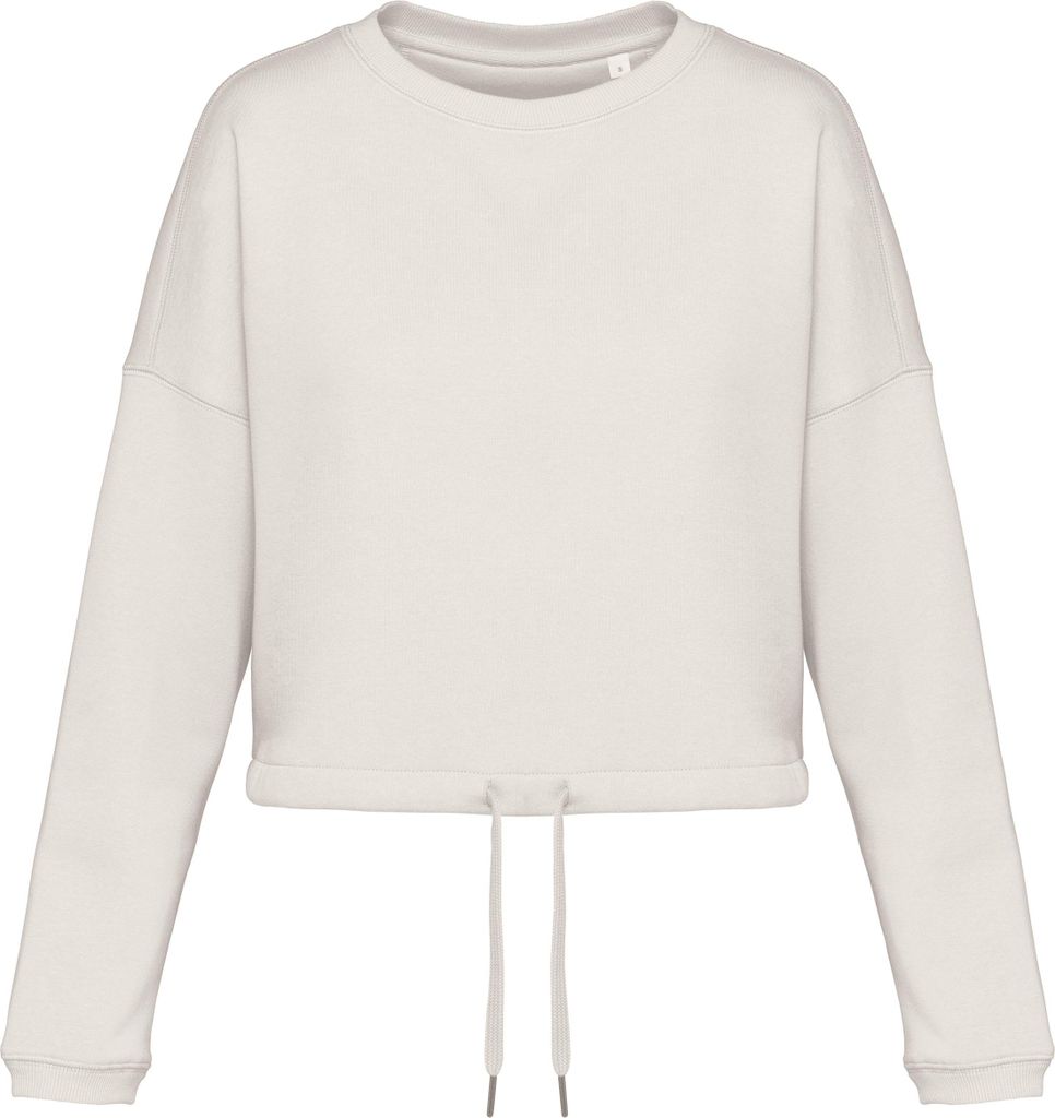 Native Spirit Umweltfreundliches cropped Oversize Damen Sweatshirt mit Rundhalsausschnitt